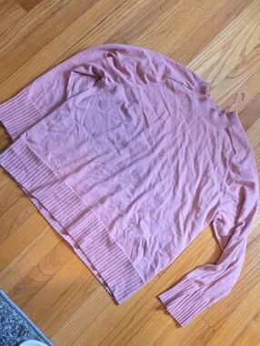 Cyrus Pink Ribbed Mock-Neck Sweater